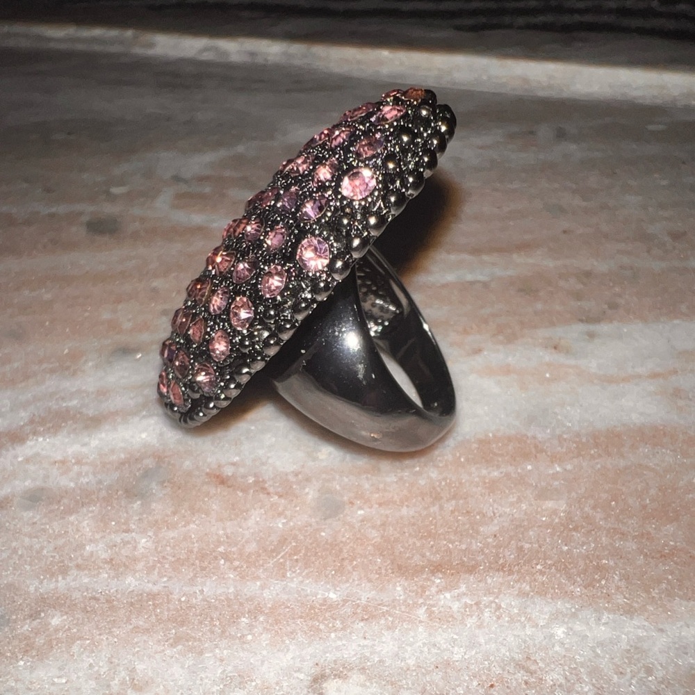 Pink Rhinestone Statement Ring - Picture 2 of 5